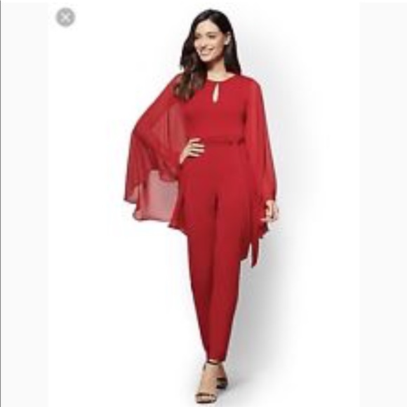 red jumpsuit with sleeves